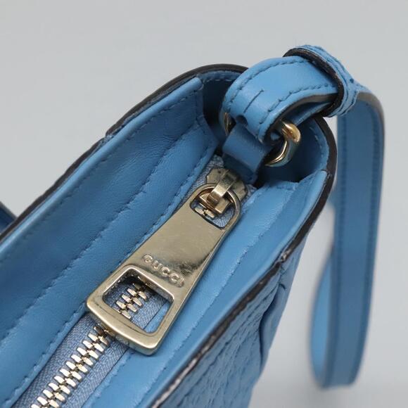 GUCCI Micro GG Canvas Guccissima Bag Leather Outlet Blue Gold - Picture 16 of 16